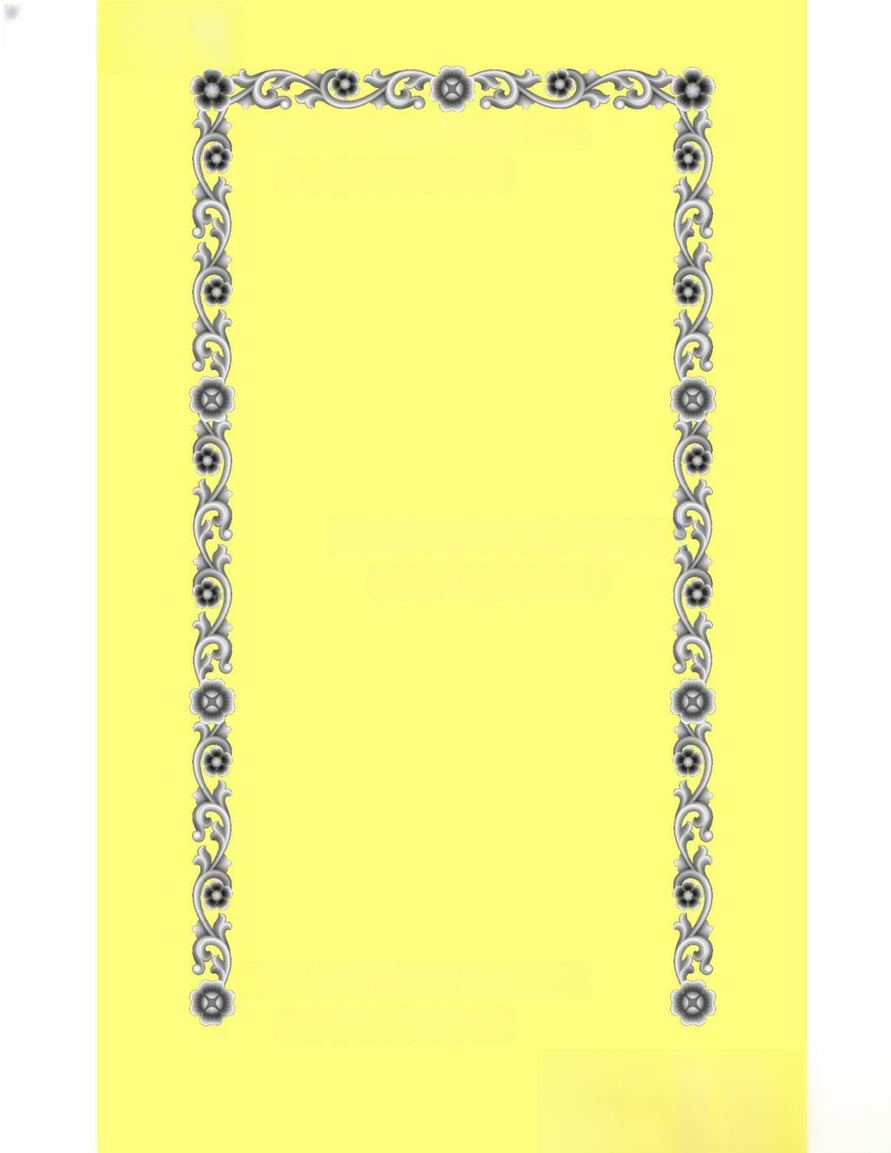 MD - MIX-12 Elegant Floral Border Frame 3D Relief Model